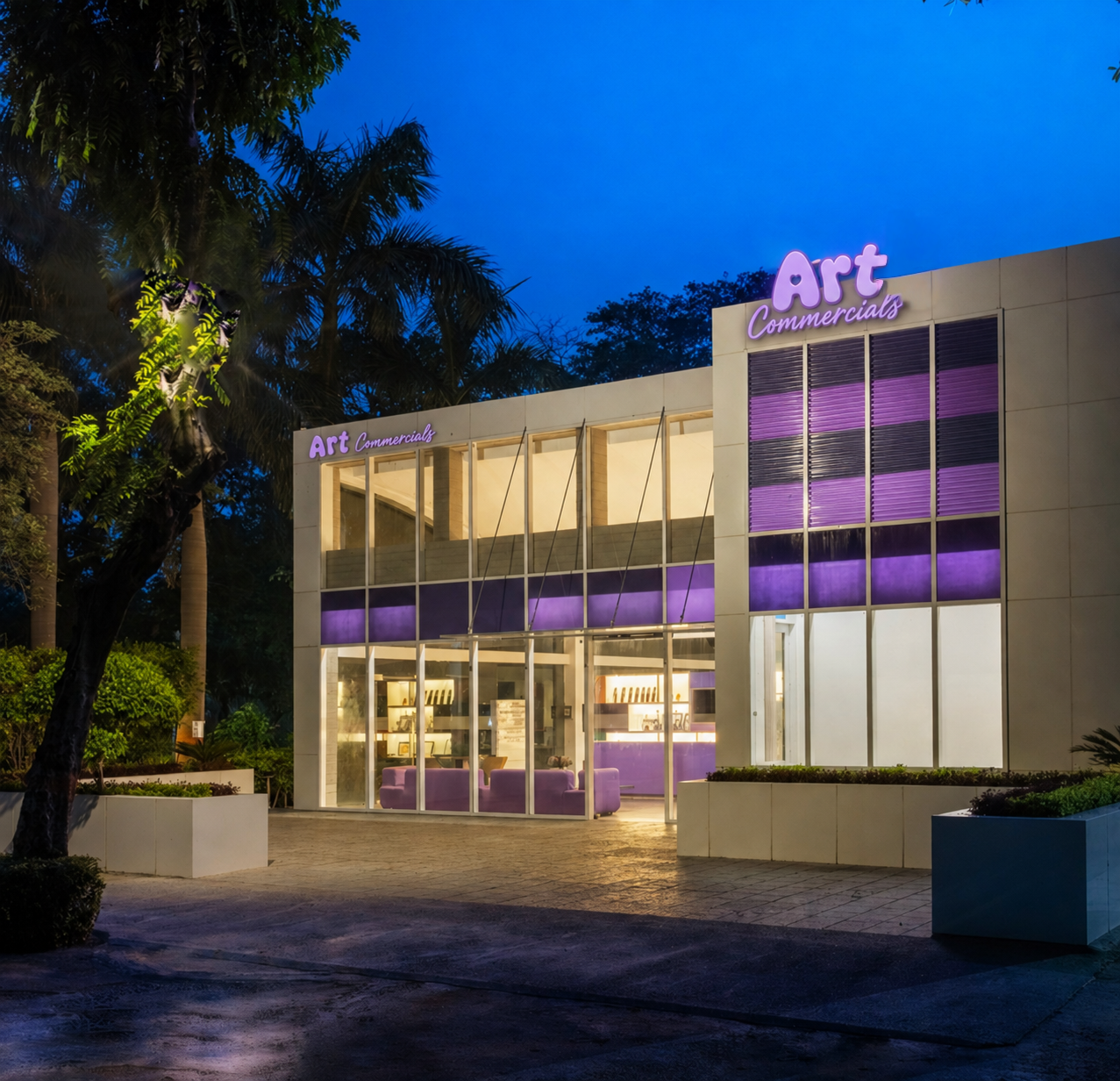 Art Commercials studio at dusk